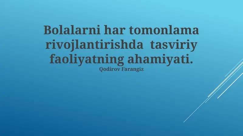 Tasviriy San'atning Ahamiyati