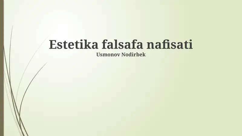 Estetika falsafa nafisati