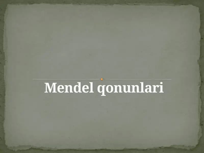 Mendel qonunlari