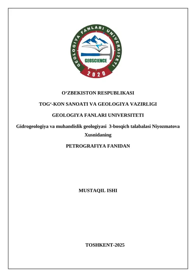 Qushrabod intruzivining PETROGRAFIK XUSUSIYATLARI