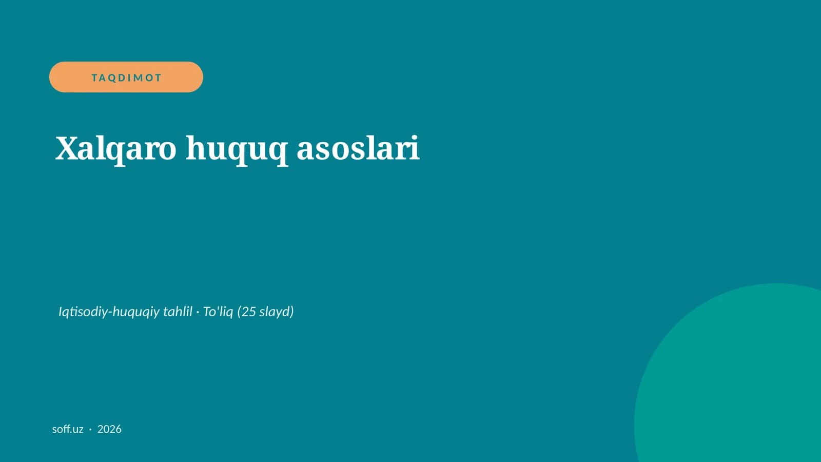 Xalqaro huquq asoslari