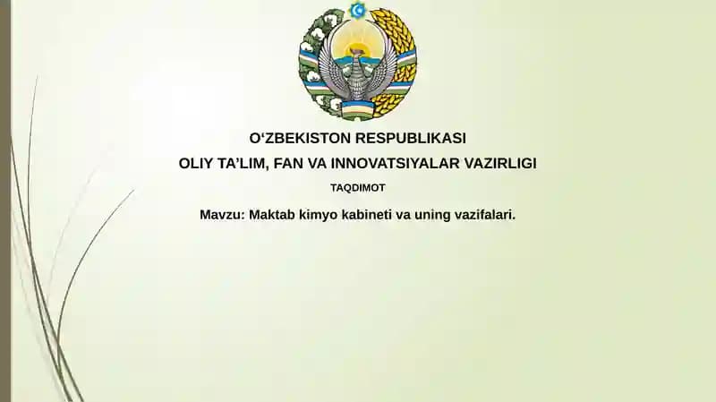 Maktab kimyo kabinetining vazifalari