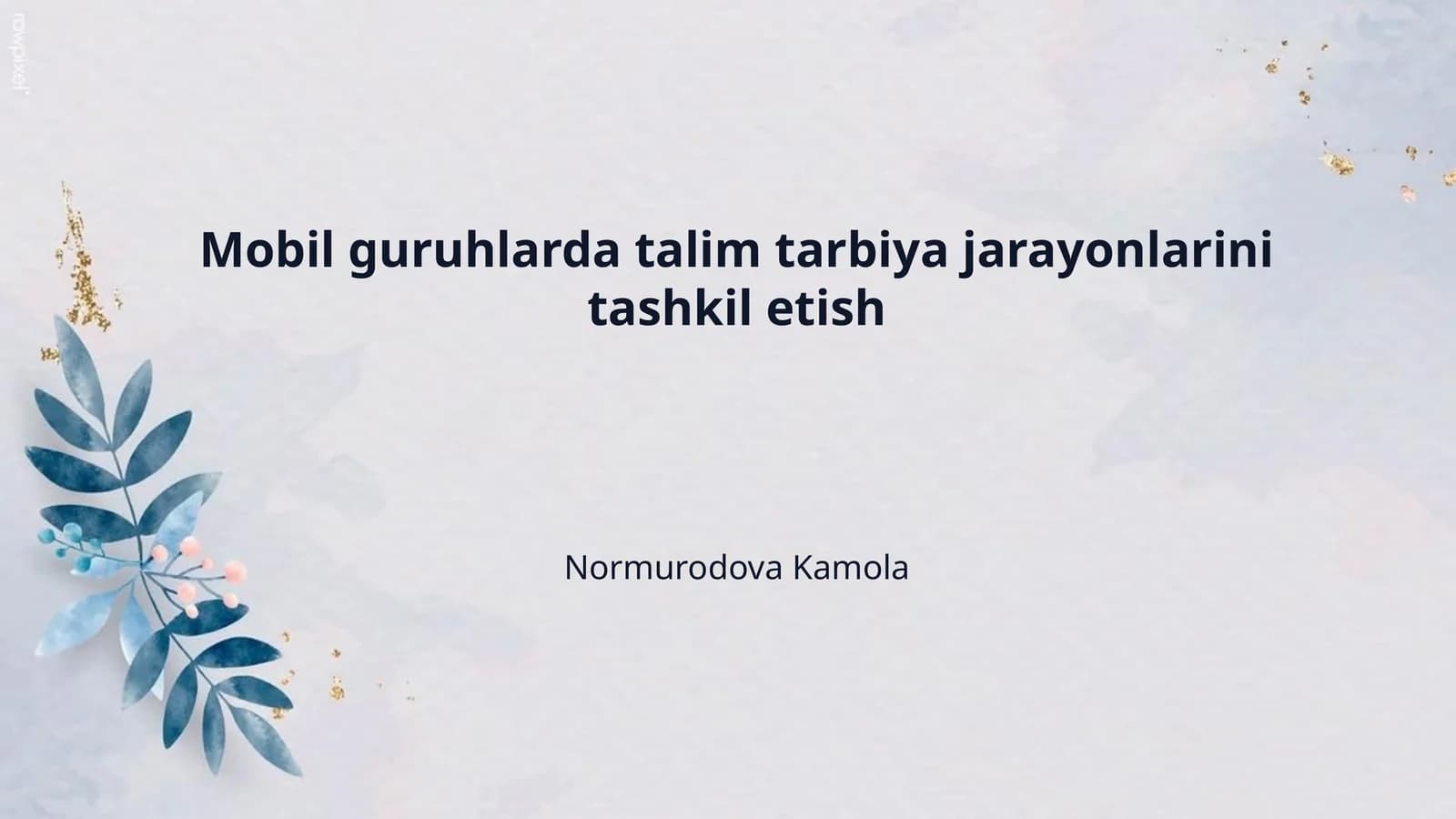 Mobil guruhlarda talim tarbiya jarayonlarini tashkil etish