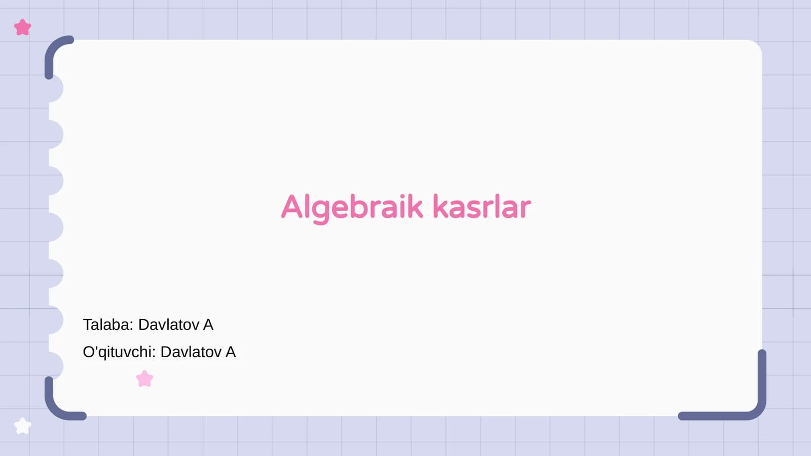 Algebraik kasrlar
