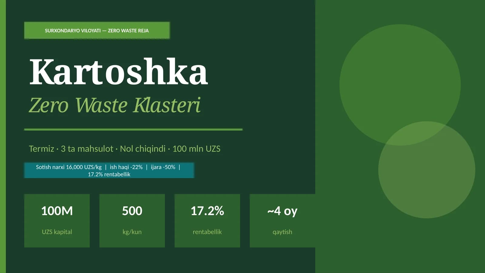 (100 millionlik loyiha ishi)  Kartoshka