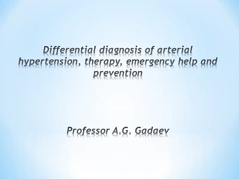 Arterial Hypertension