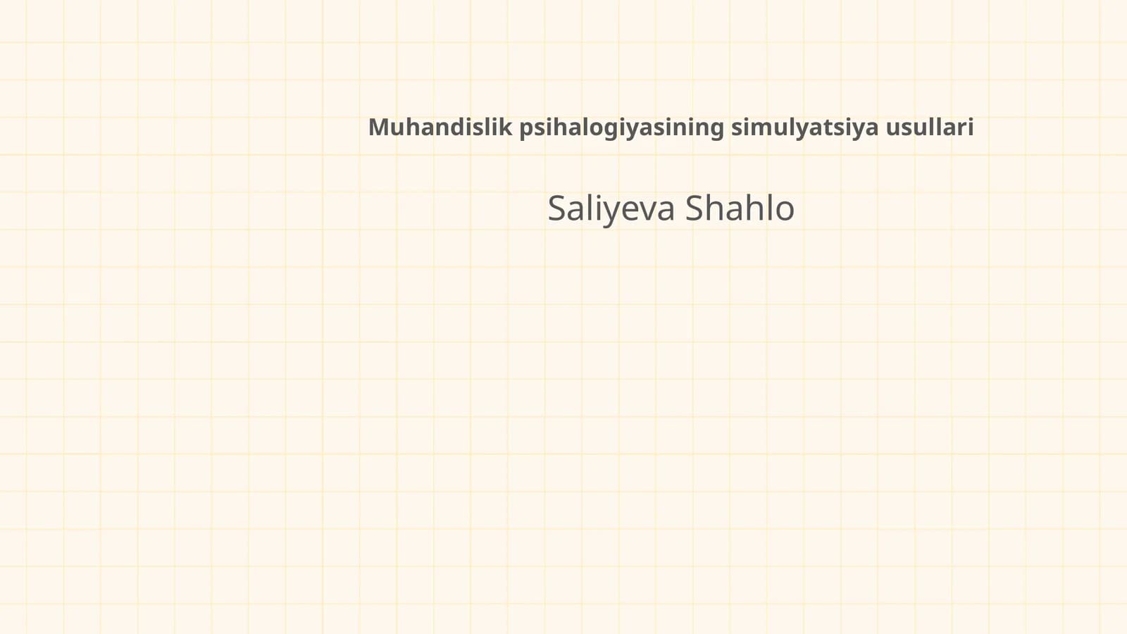 Muhandislik psihalogiyasining simulyatsiya usullari