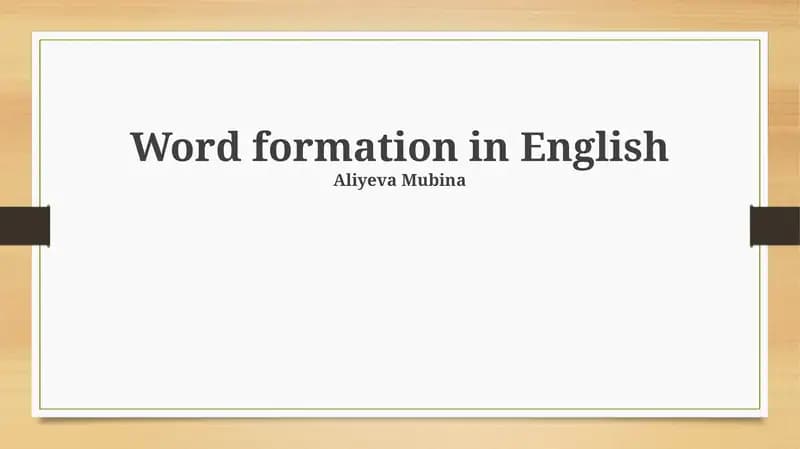 Word formation in English