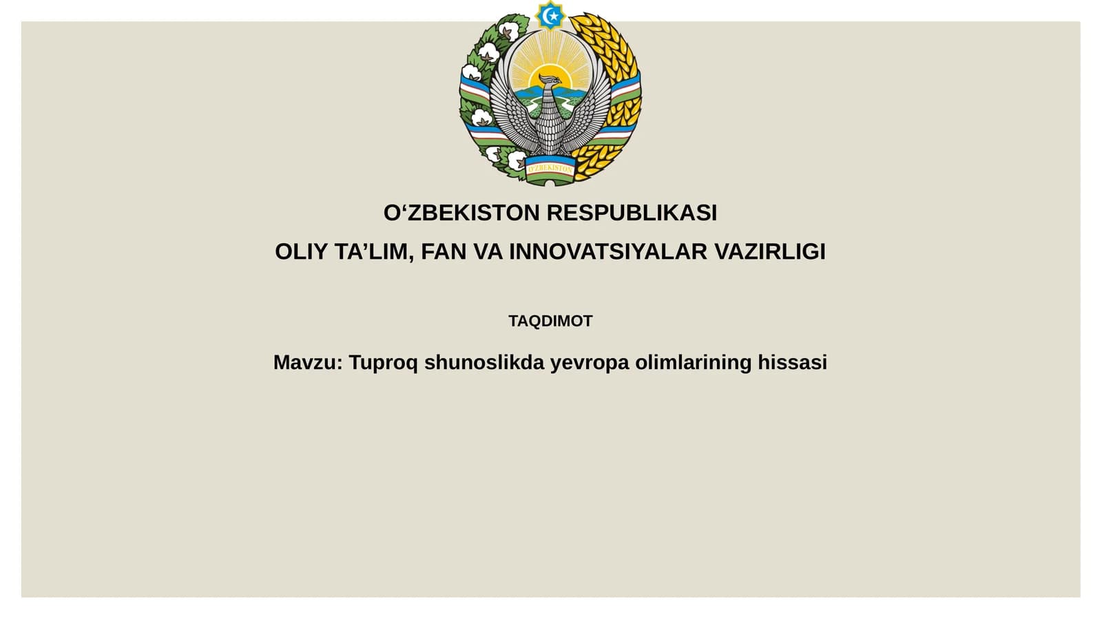 Tuproqshunoslikdayevropaolimlarininghissasi