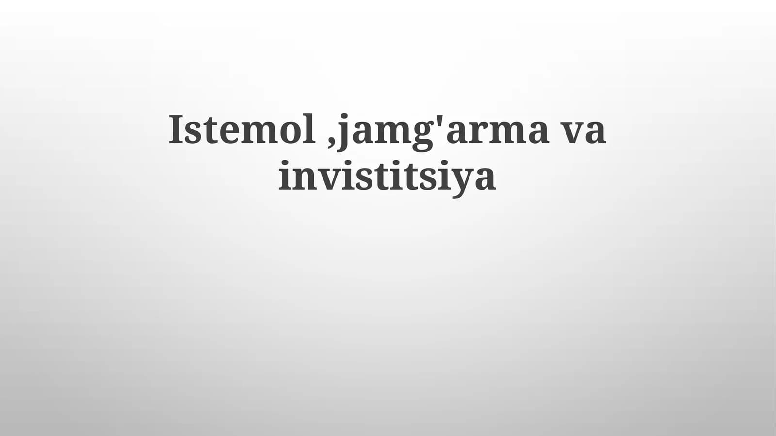 Istemol,jamg'armavainvistitsiya