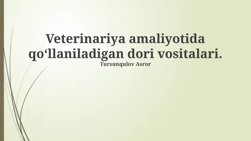 Veterinariya dori vositalari