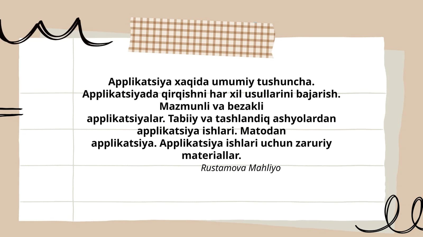 Applikatsiya xaqida umumiy tushuncha