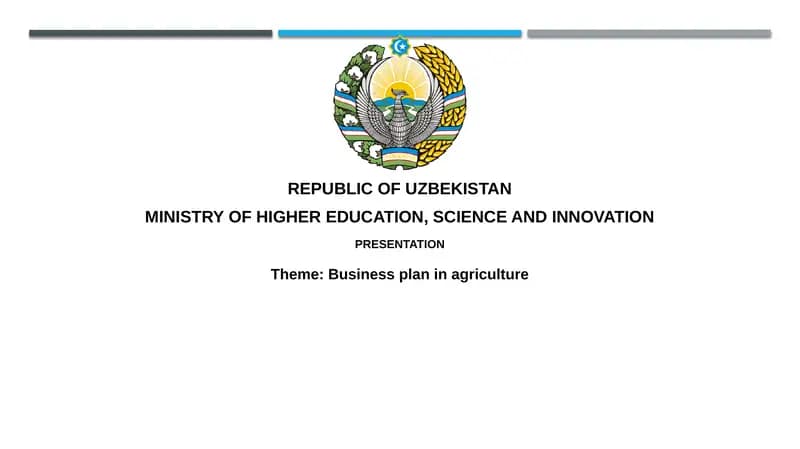Business plan inagriculture