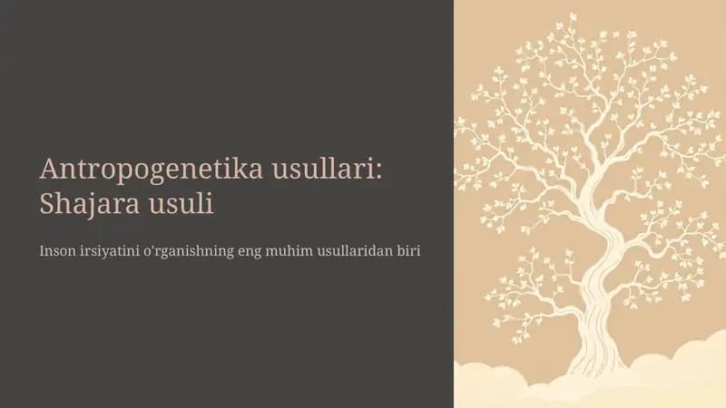 Antropogenetika usullari: Shajara usuli