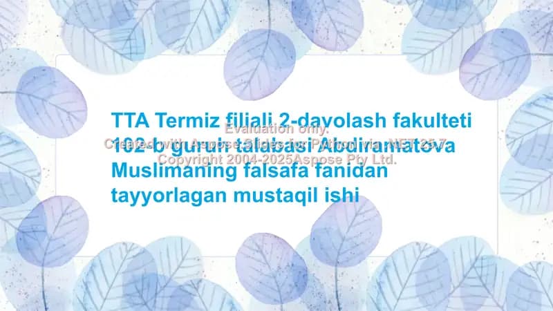 Falsafada inson muammosi