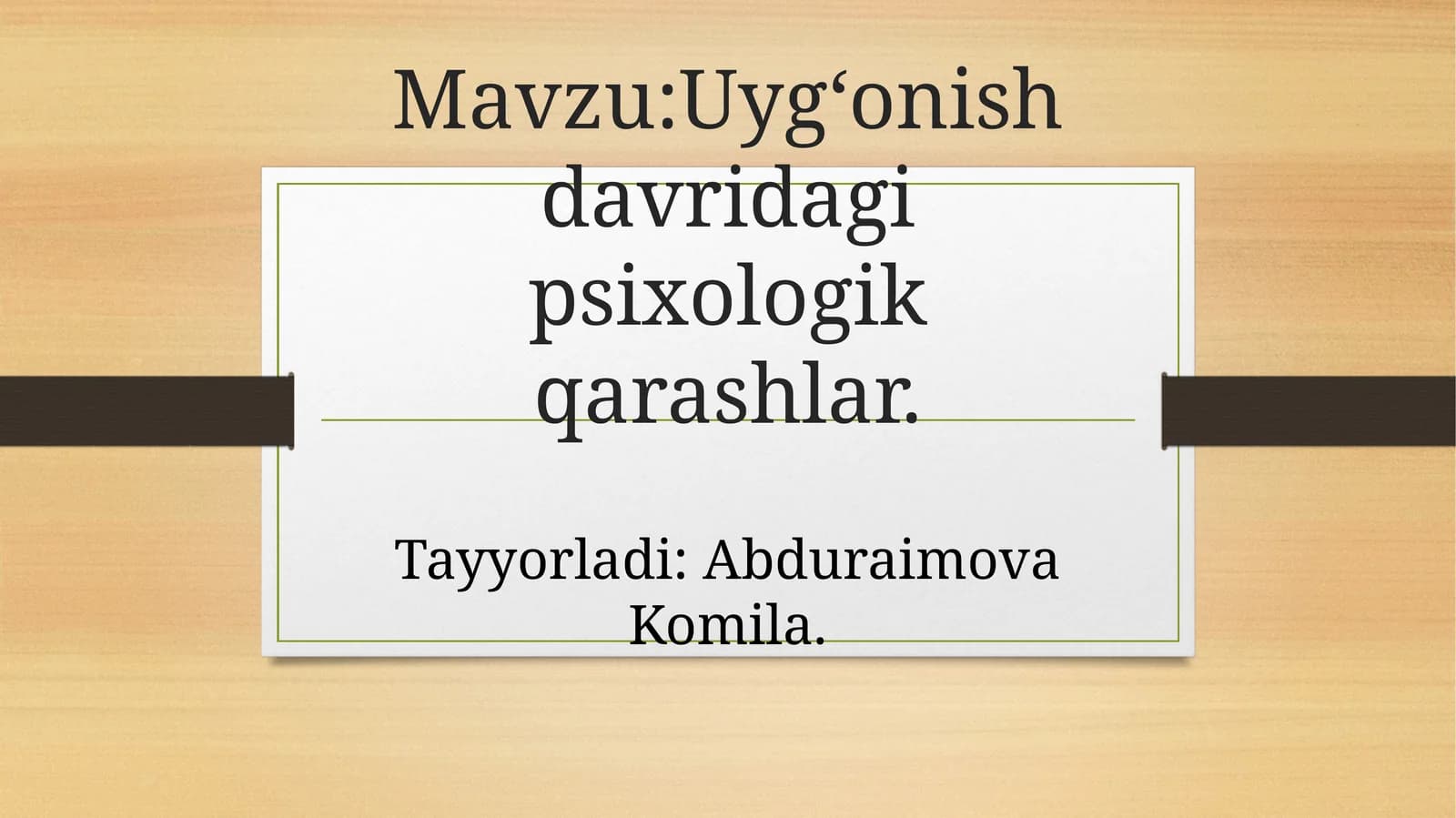 Uygʻonish davrida gipsixologik qarashlar