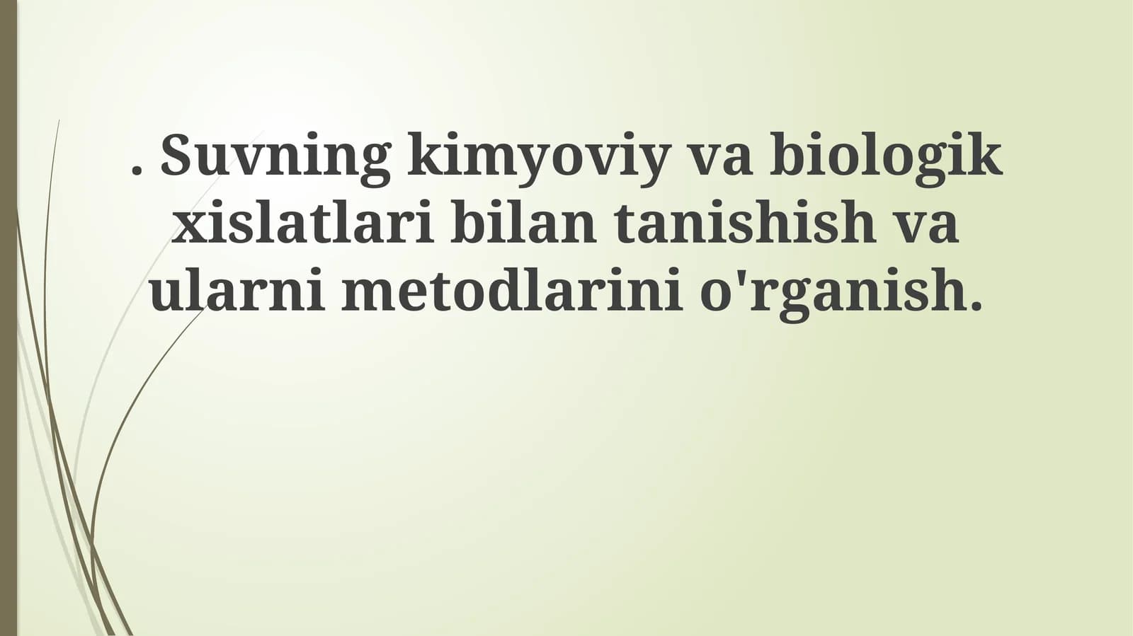 Suvning Kimyoviy va Biologik Xossalari
