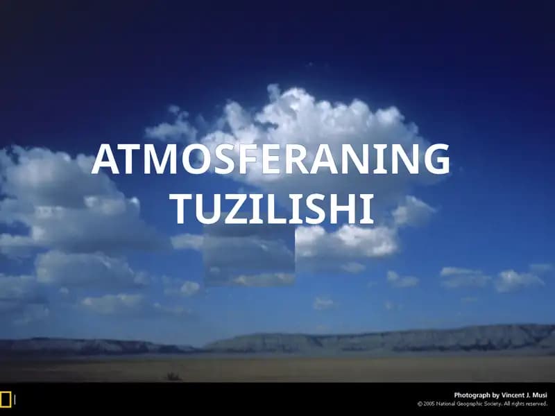 ATMOSFERANING TUZILISHI