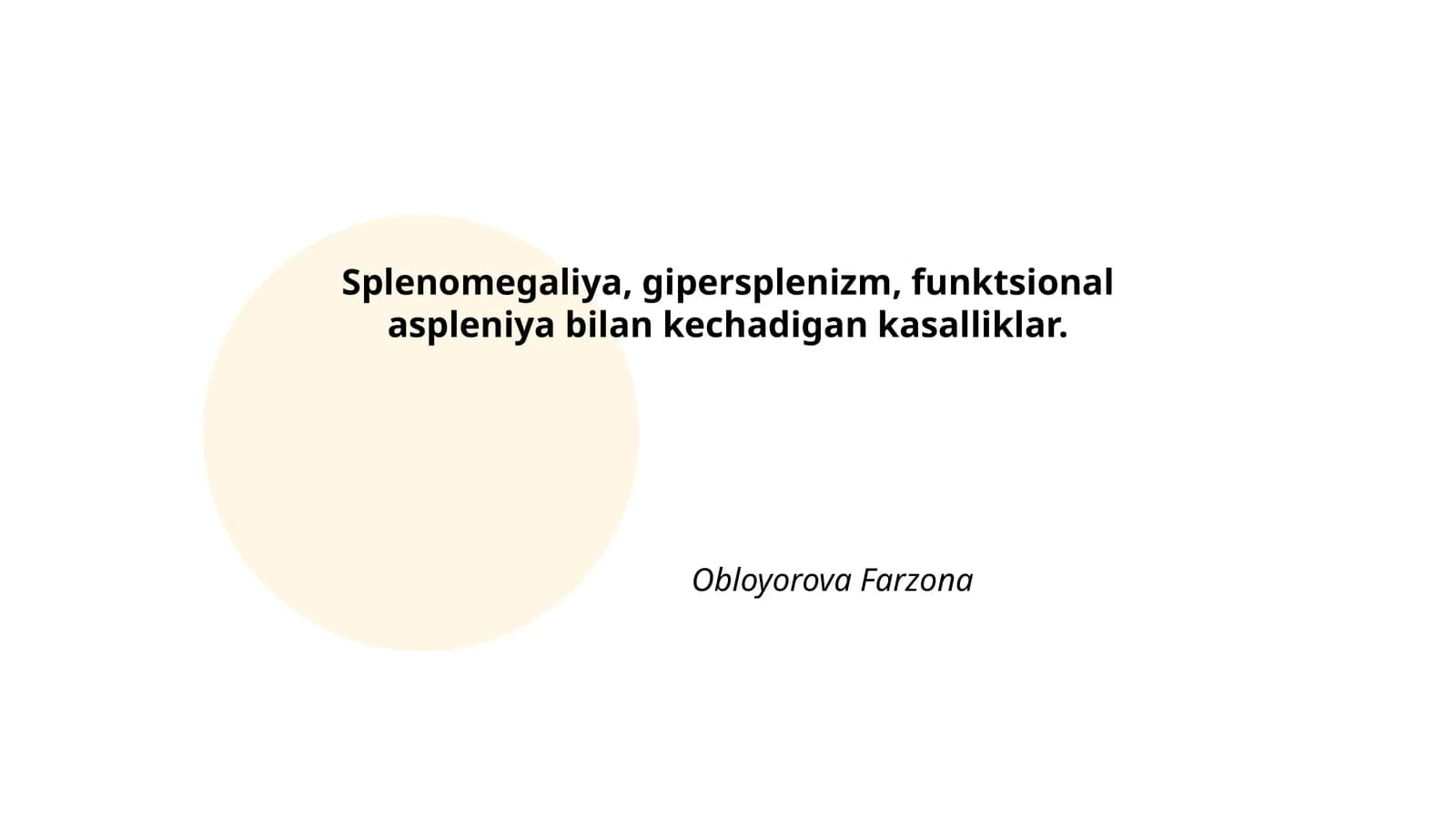 Splenomegaliya sabablari