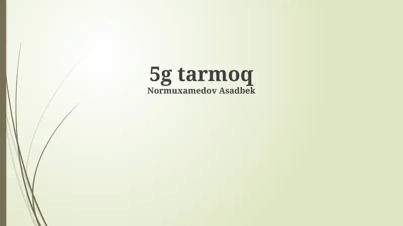 5G tarmoq