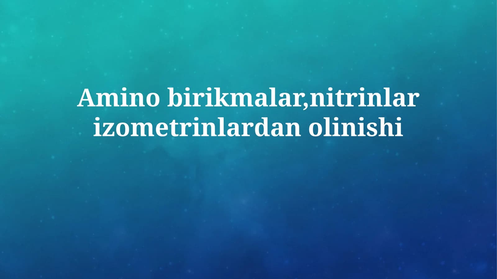 Aminokislotalar: Umumiy Ma'lumotlar