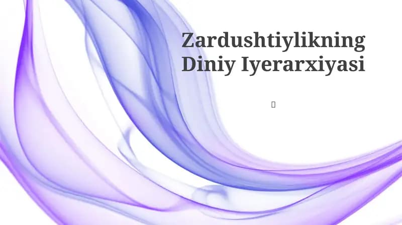 Zardushtiylikning Diniy Iyerarxiyasi