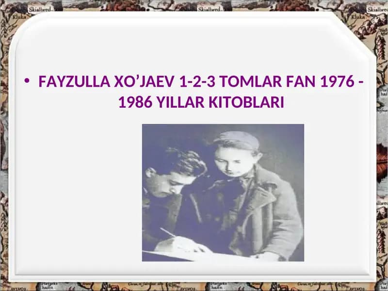 Fayzulla Xo’jaev1-2-3 Tomlar Fan 1976 -1986 Yillar Kitoblari