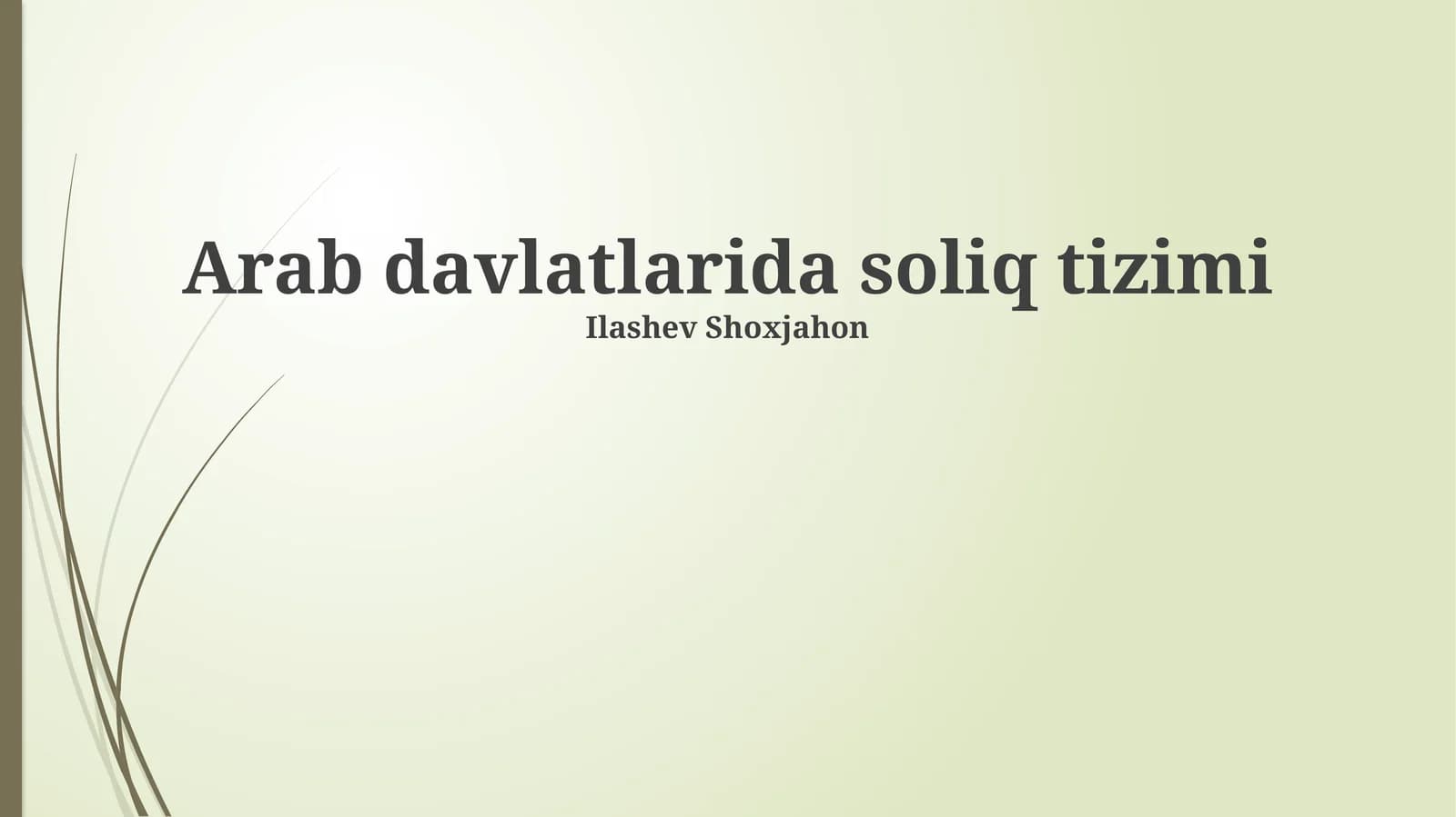 Arab davlatlarida soliq tizimi