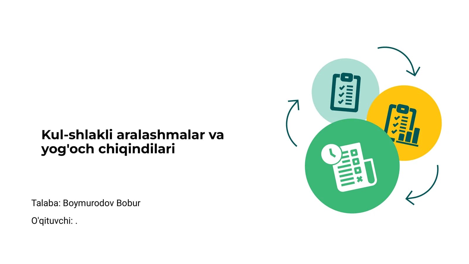 Kul-shlakli aralashmalar va yog'och chiqindilari