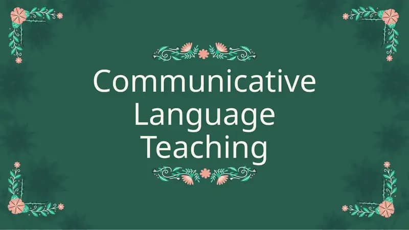 Communicative Language Teaching