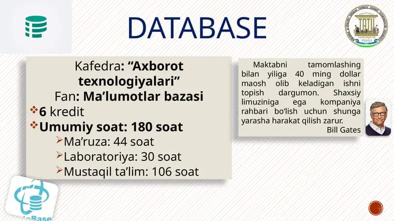 Ma’lumotlarbazasi