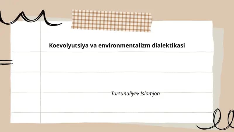 Koevolyutsiya va environmentalizm dialektikasi