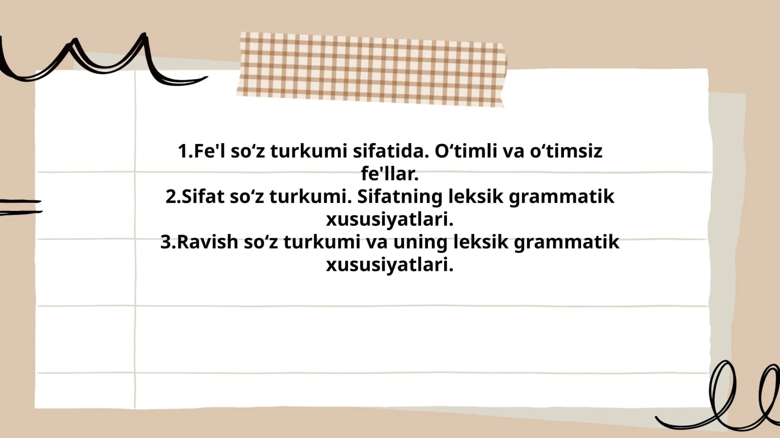 Fe'l Soʻz Turkumi