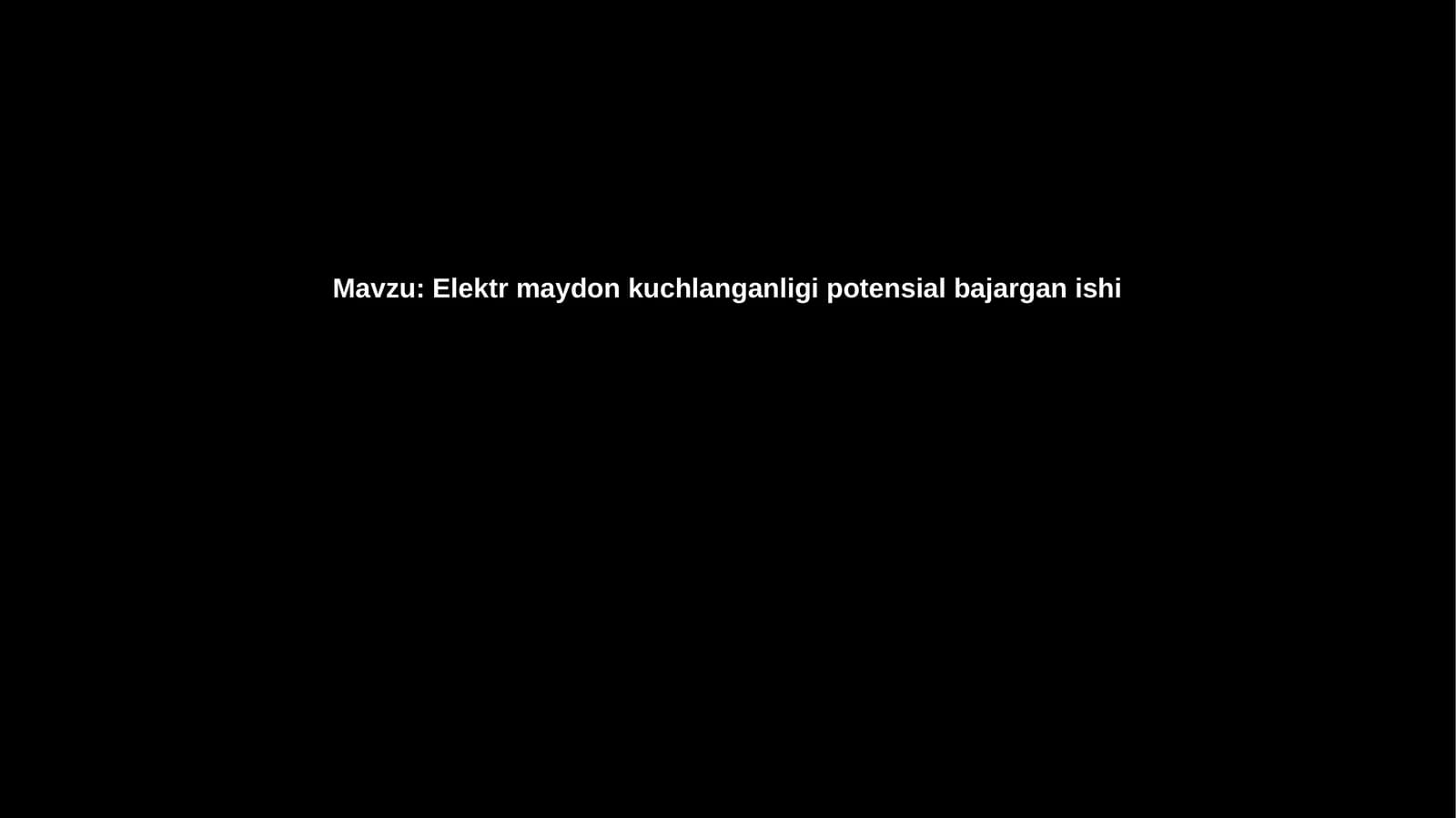 Elektr maydon kuchlanganligi