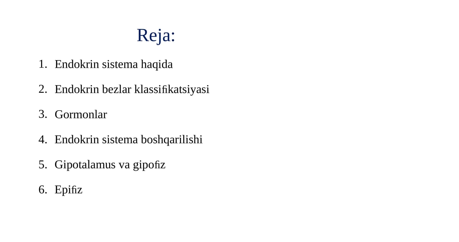 Endokrin sistema boshqarilishi