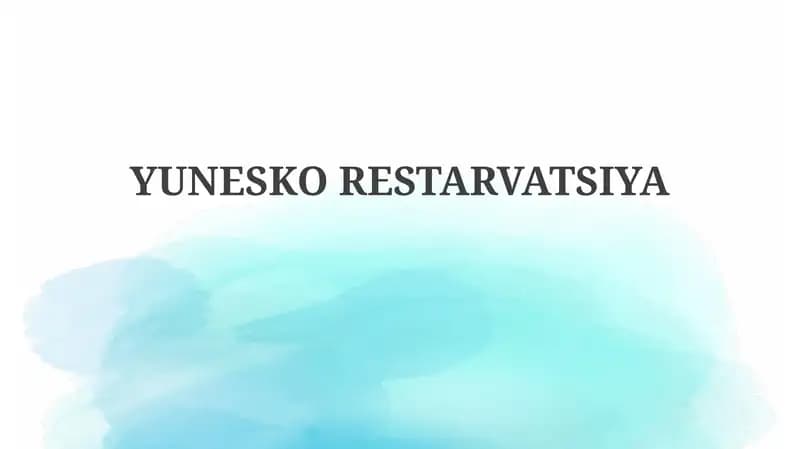 YUNESKORESTARVATSIYA