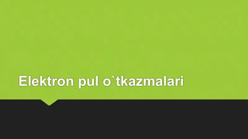 Elektron pul o'tkazmalari