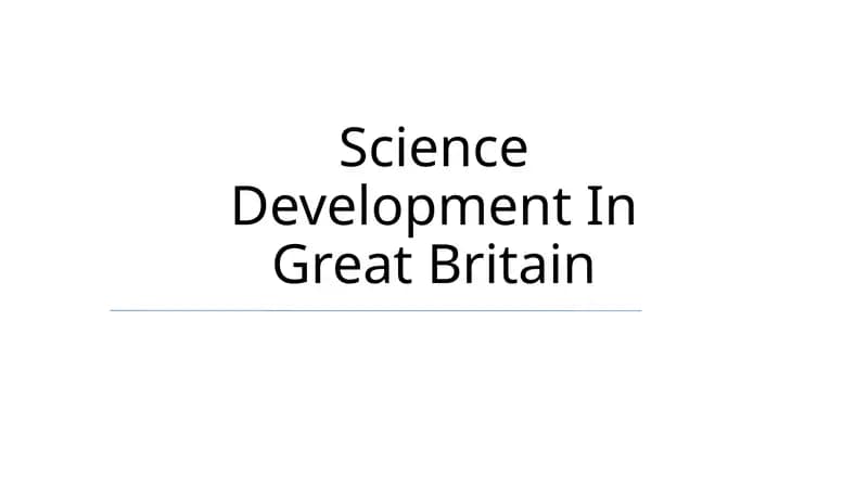 Science Development In Great Britain