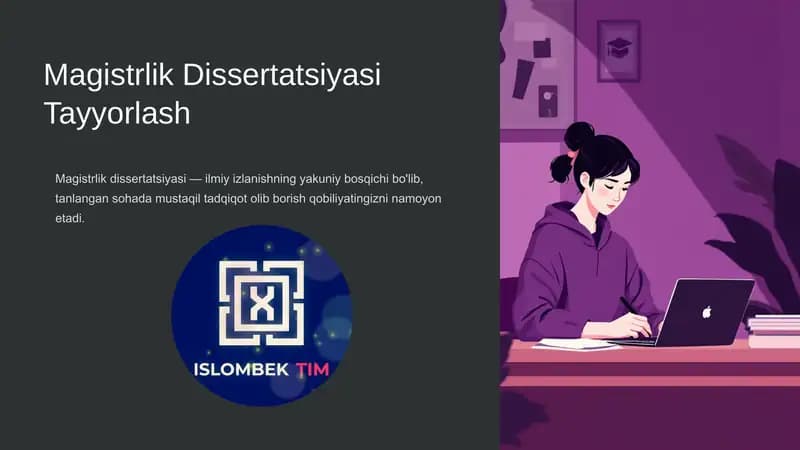 Magistrlik Dissertatsiyasi Tayyorlash
