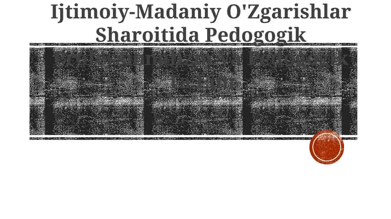 Pedogogik Professionalizm Va Pedogogik Ta'lim