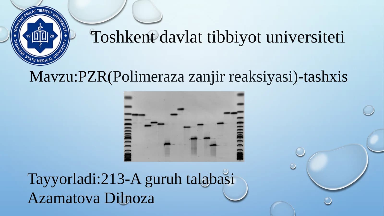 PZR(Polimerazazanjirreaksiyasi)-tashxis