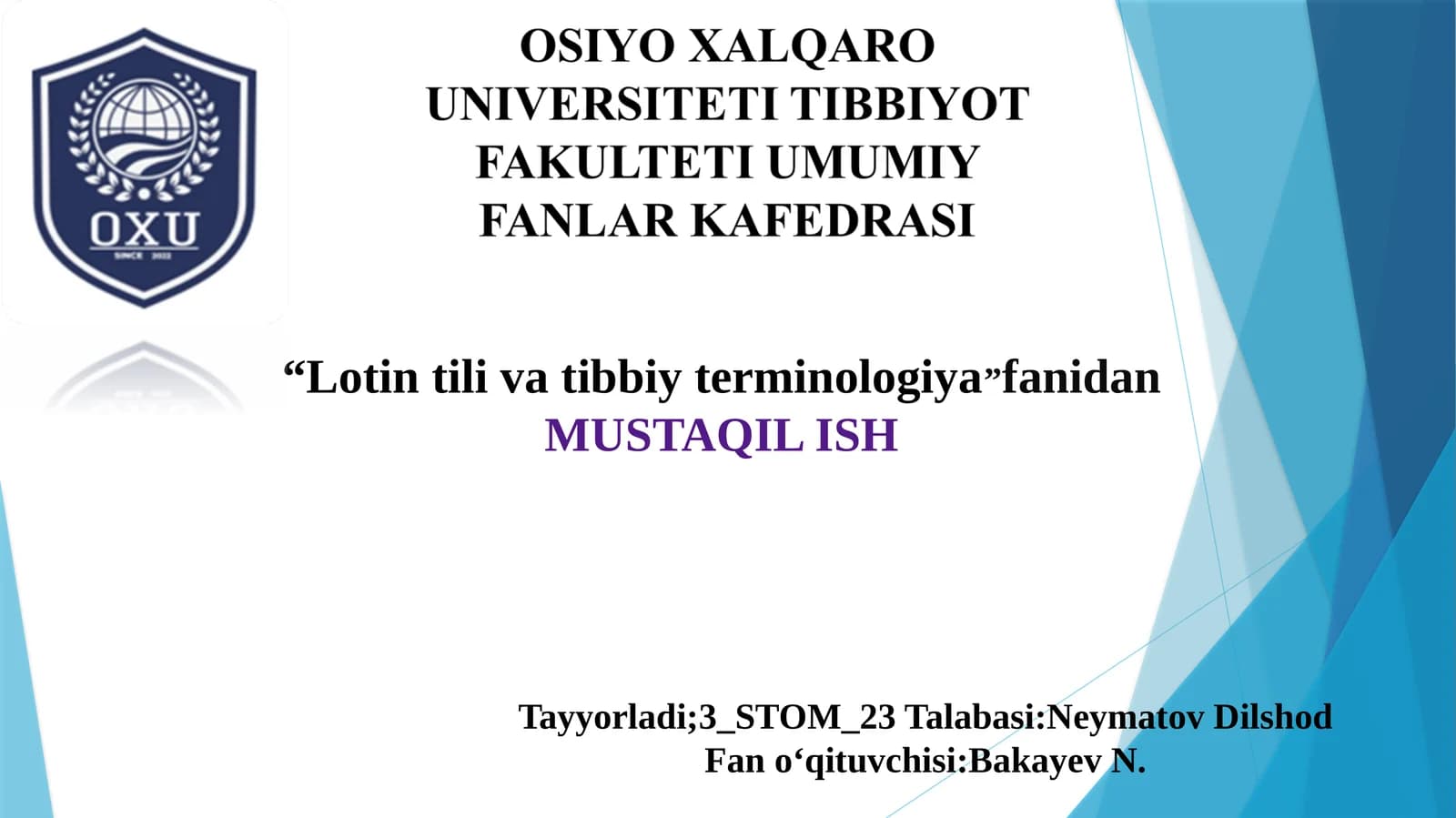 Lotintili Tibbiy Terminologiya