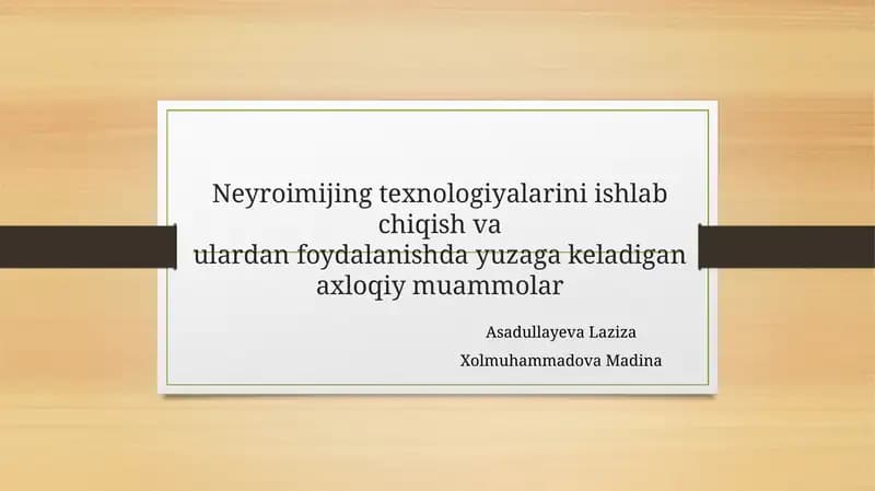 Neyroimijing texnologiyalari