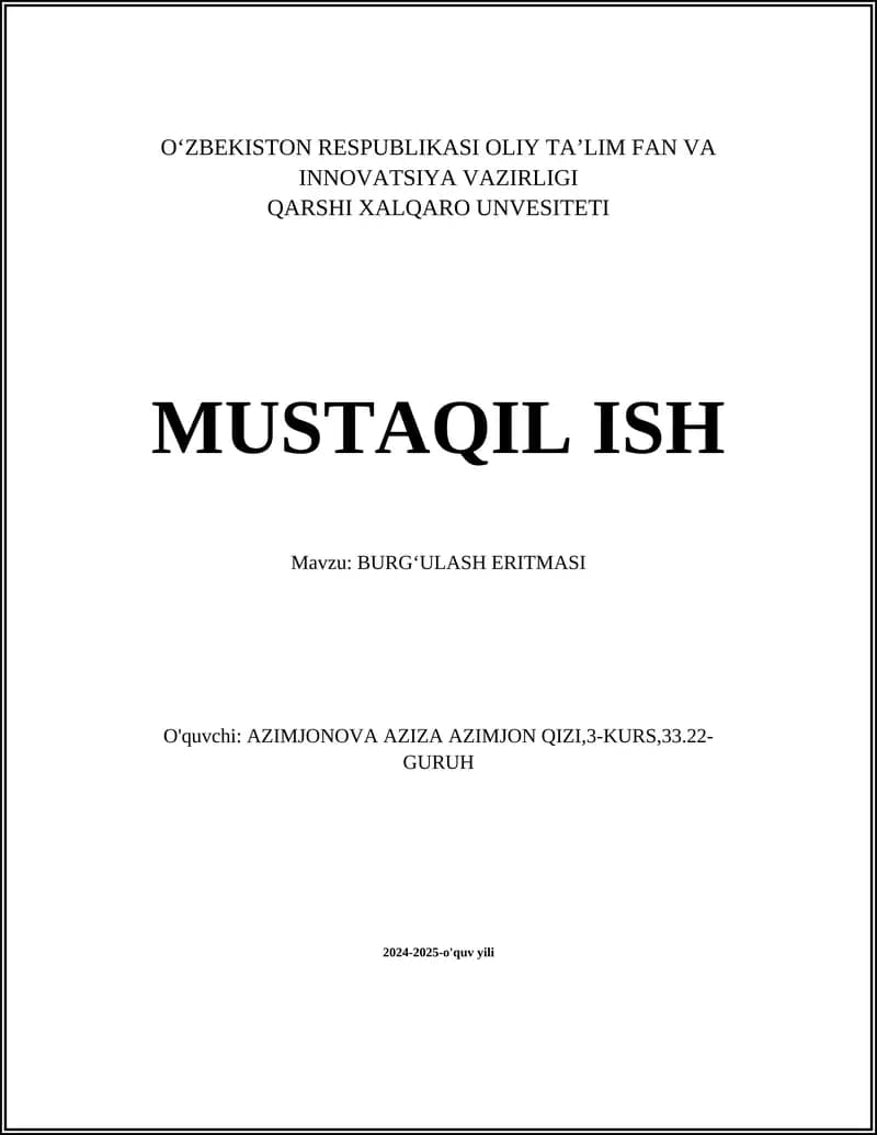 BURGʻULASH ERITMASI