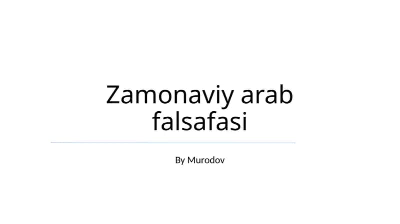 Zamonaviy Arab Falsafasi