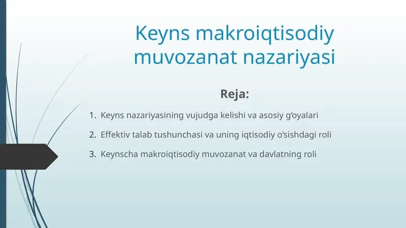 Keyns makroiqtisodiy muvozanat nazariyasi