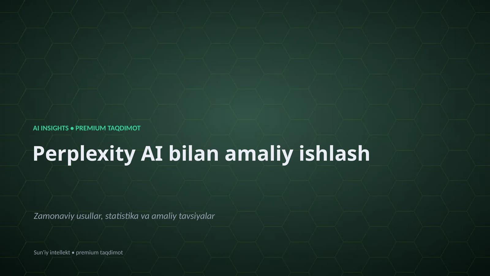Perplexity AI bilan amaliy ishlash