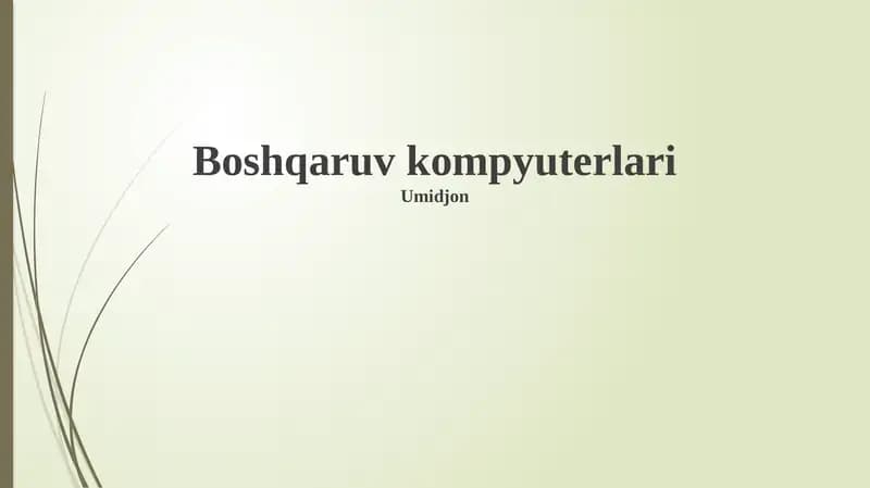 Boshqaruv kompyuterlari