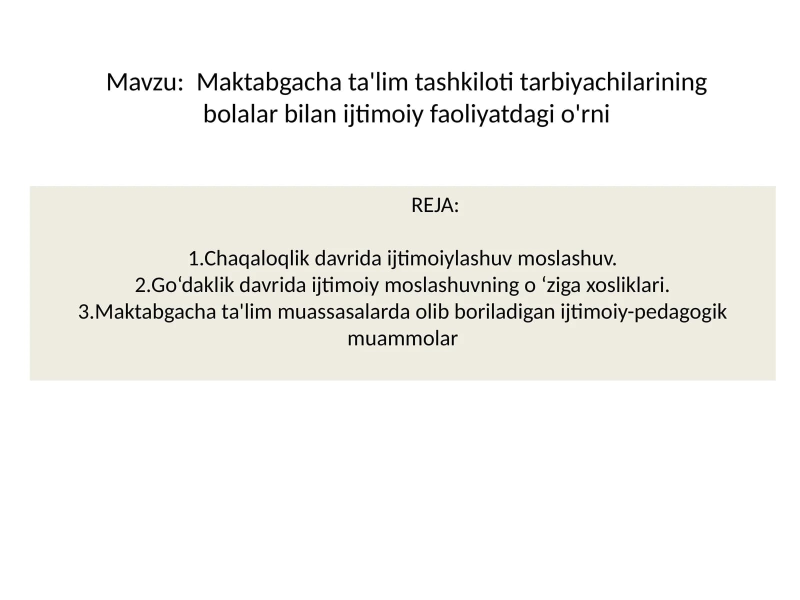 Bolalarni taraqqiy etishini tushuntirib berish
