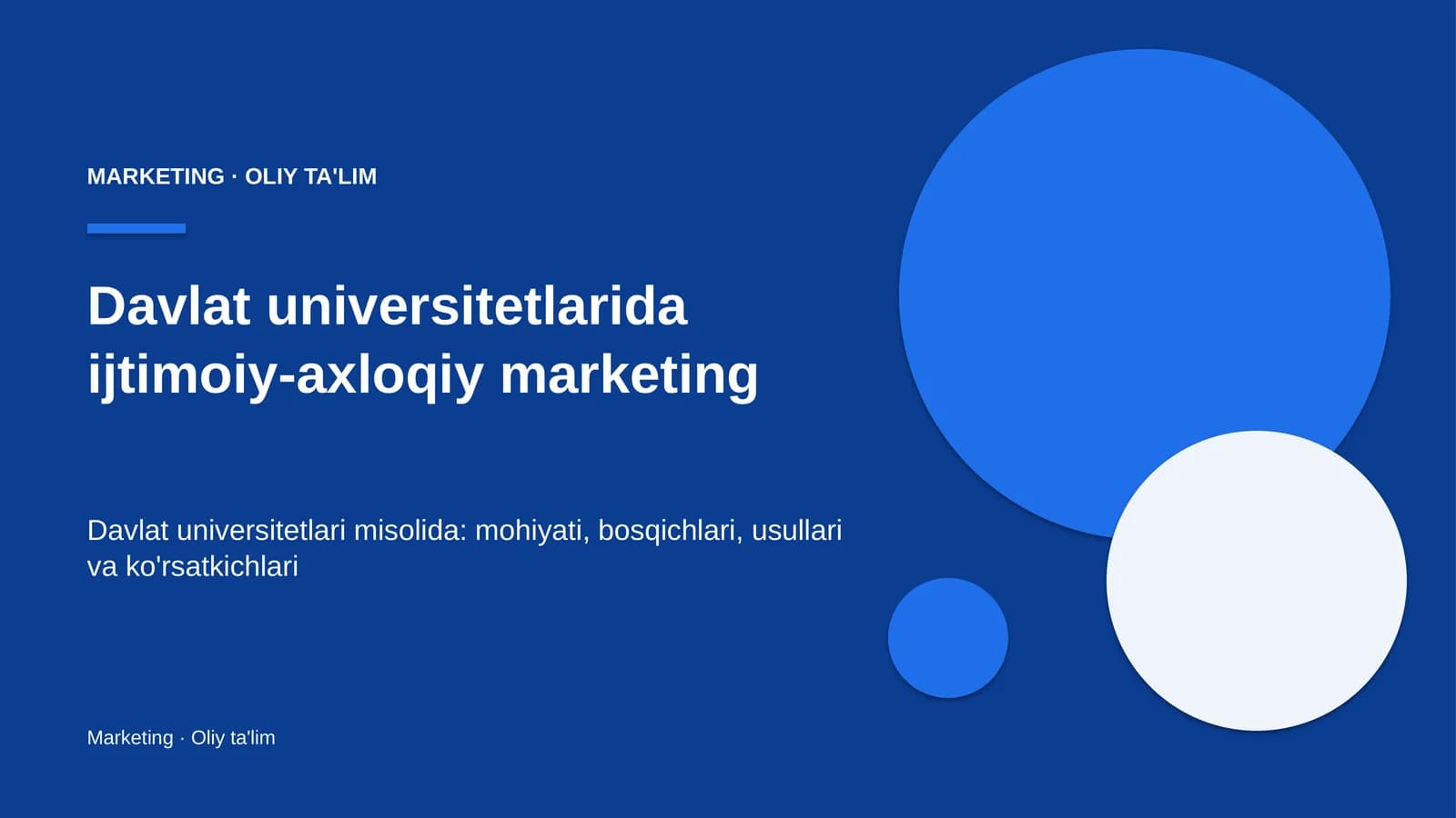 Davlat universitetlarida ijtimoiy-axloqiy marketing